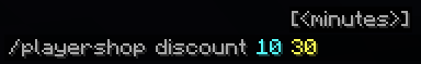 Discount command setting a 10 percent sale for 30 minutes