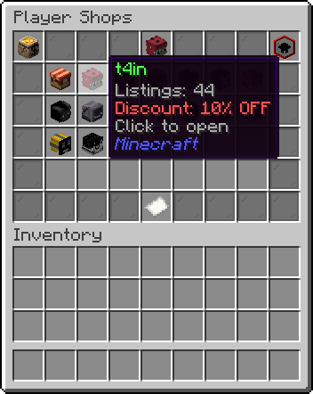 Discount badge shown in the main Player Shop menu