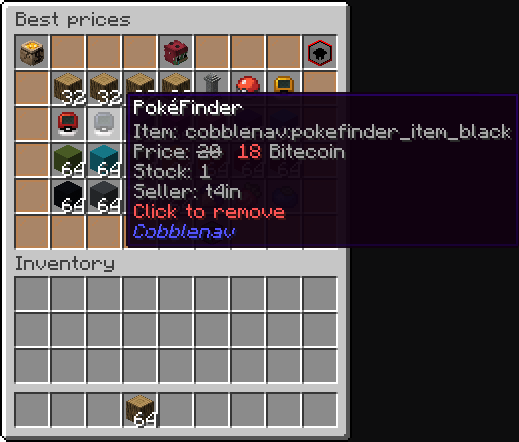 Discounted item listing showing the reduced price inside a shop