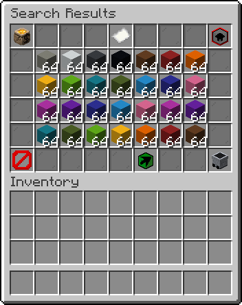 Search results menu showing matching Player Shop listings